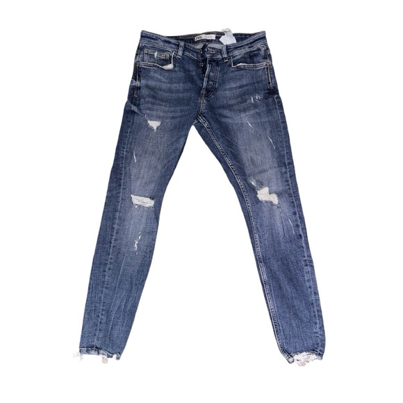 ✨Bundle 2 Jeans $25✨Zara Blue denim Jeans Size US 32 - Picture 1 of 7